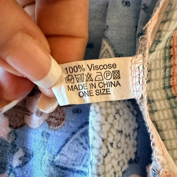 Bohemian Kimono duster, colorful print, midi length, one size fits most - Picture 8 of 8